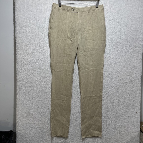Robert Graham 100% Linen Russell Slim Fit Dress Pants Tan Size 34R Canada  Made - joarbit.com